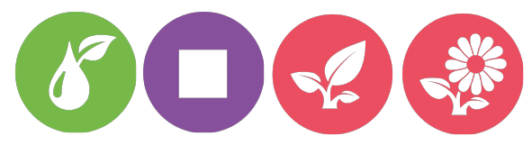 Liquid Fertilizer icon, Base Nutrient Icon, Vegetative Icon, Flowering Icon